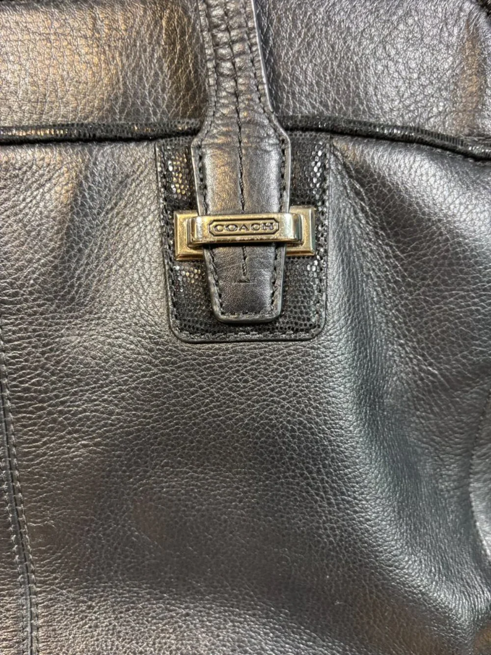 Coach Taylor Alexis Black Leather Shoulder Carryall